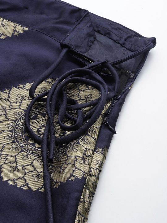 Navy Dupion Silk Choli with Grey Silkmul Laehenga and Net Dupatta main image 0