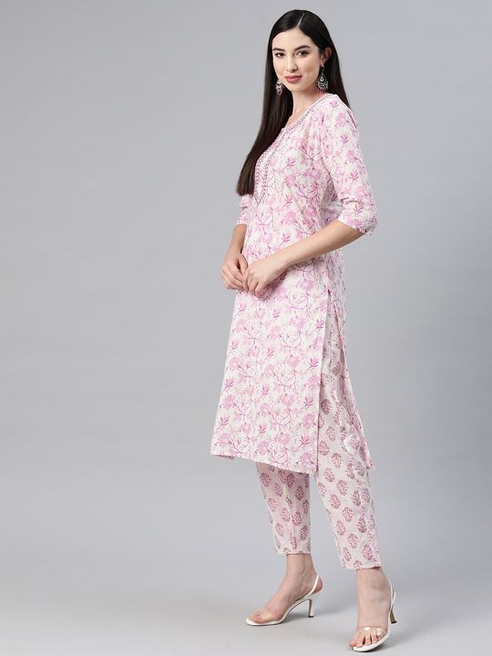 GO COLORS Women Baby Pink Mid Rise Cotton Kurti Pant - S : :  Fashion