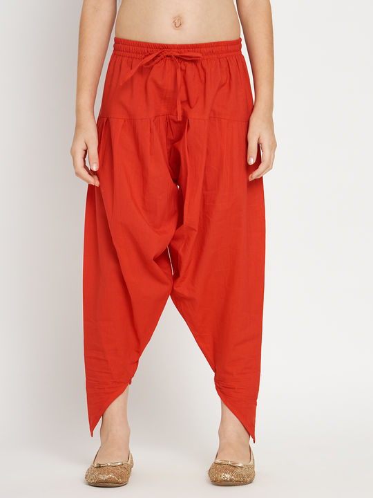 Women's Cotton Harem Pants Free Size, Red