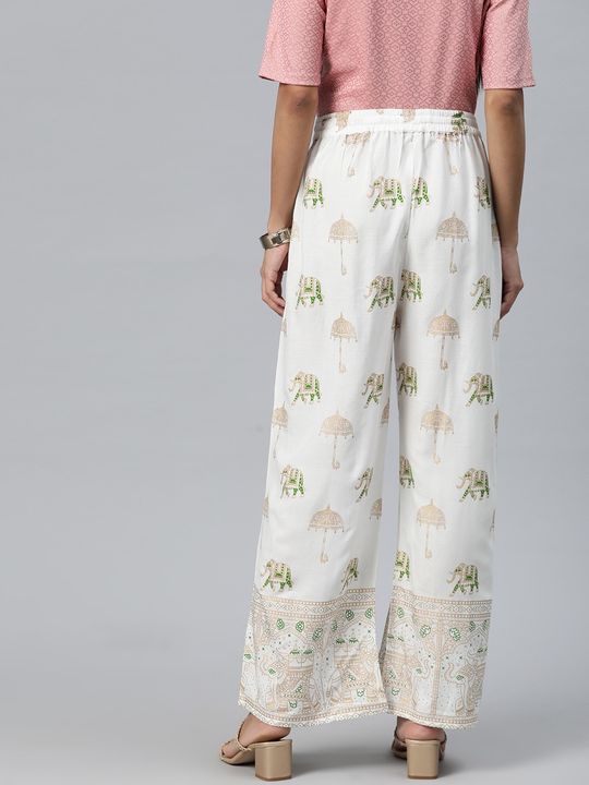 Buy online Women Off-white Floral Printed Palazzo from bottom wear for  Women by Trend Arrest for ₹999 at 57% off | 2024 Limeroad.com