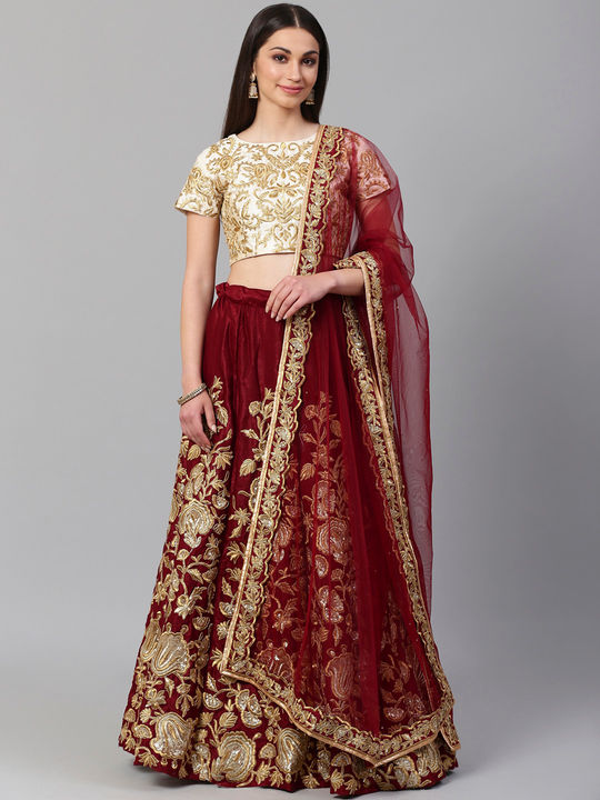 Buy Maroon Lehenga Choli Sets for Women by FUSIONIC Online | Ajio.com