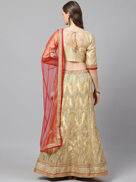 Beige Net Lehenga Choli with Dupatta | Lehenga choli online, Lehenga choli,  Lehenga