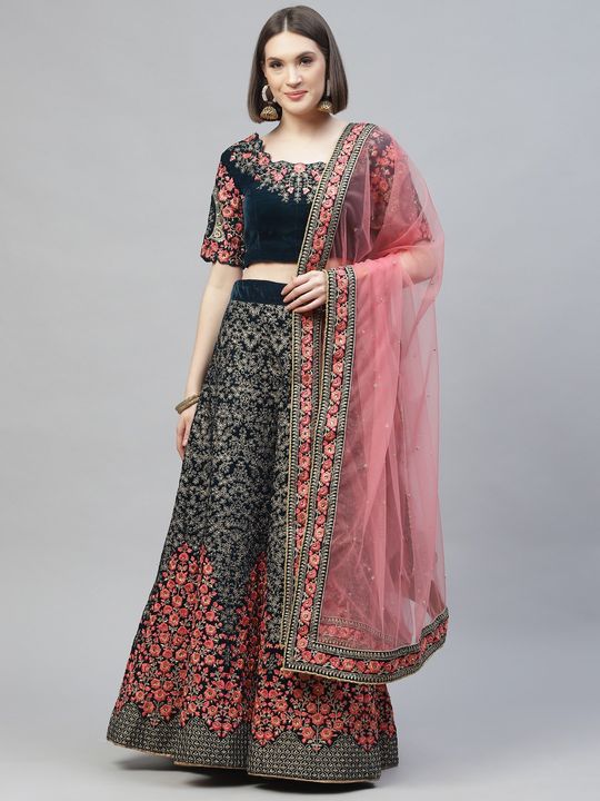 Scarlet Red Floral Lehenga Set - Aaryaa by KK - East Boutique