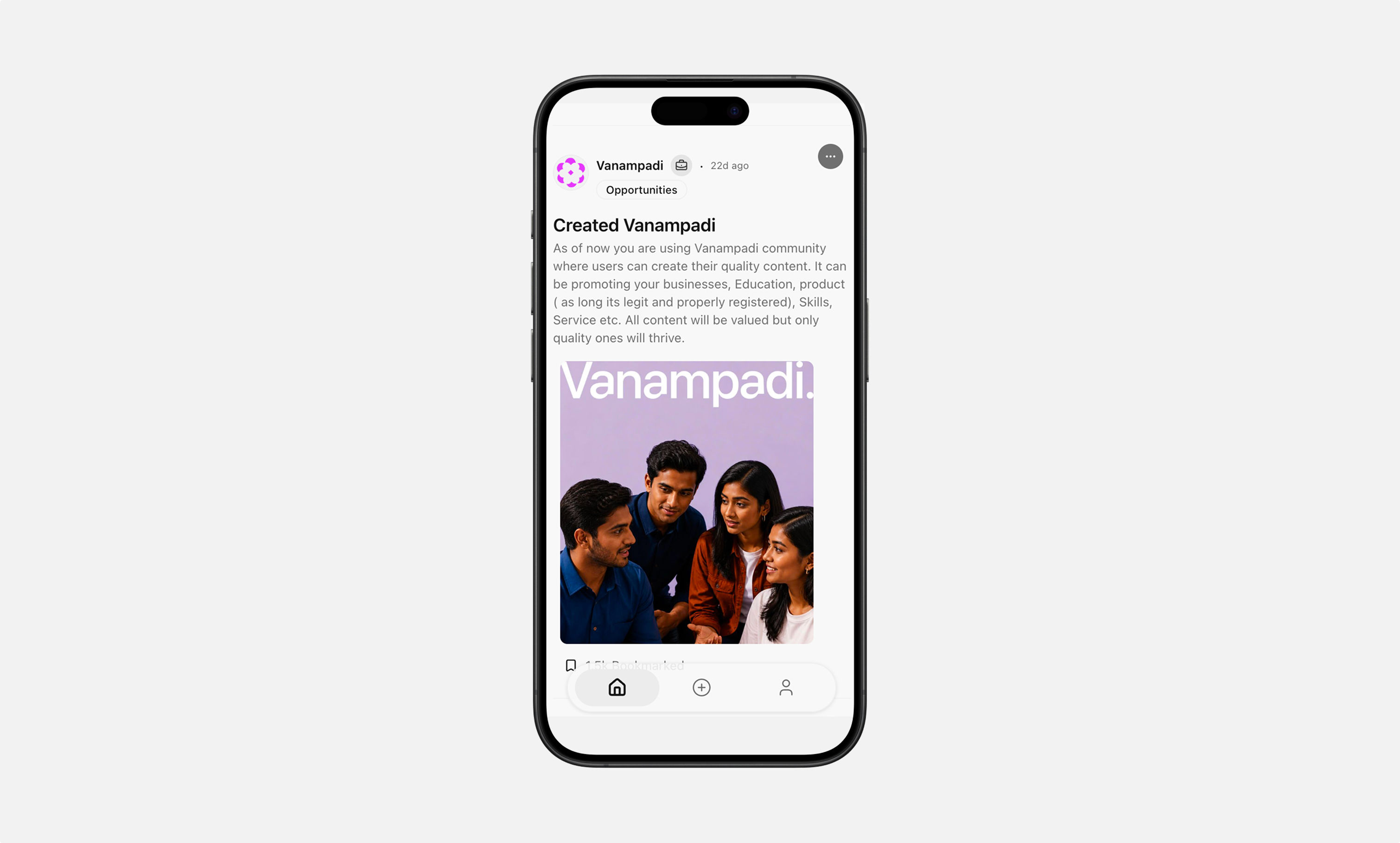 Vanampadi Community interface preview