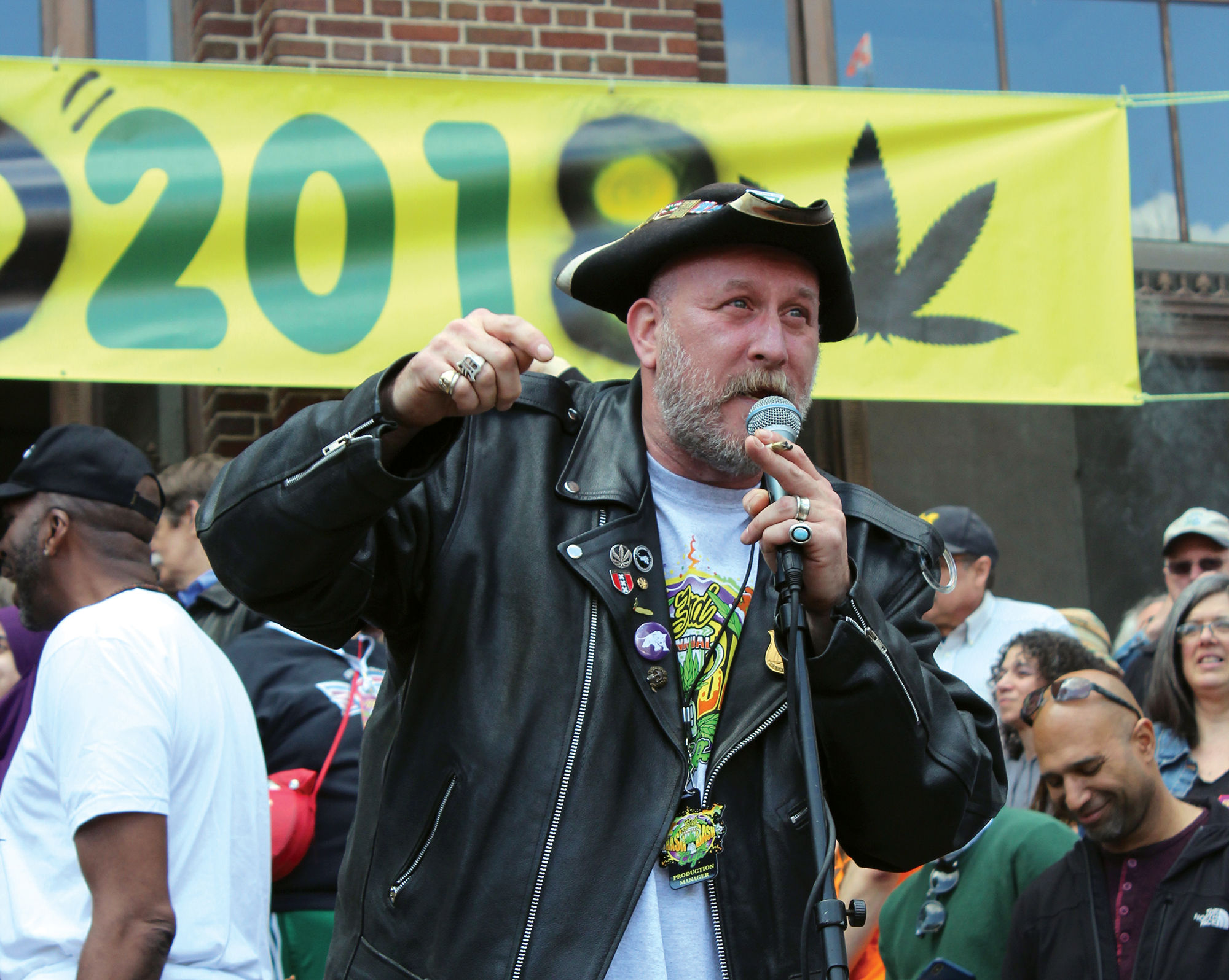 Host Adam Brook at the 2018 Hash Bash.