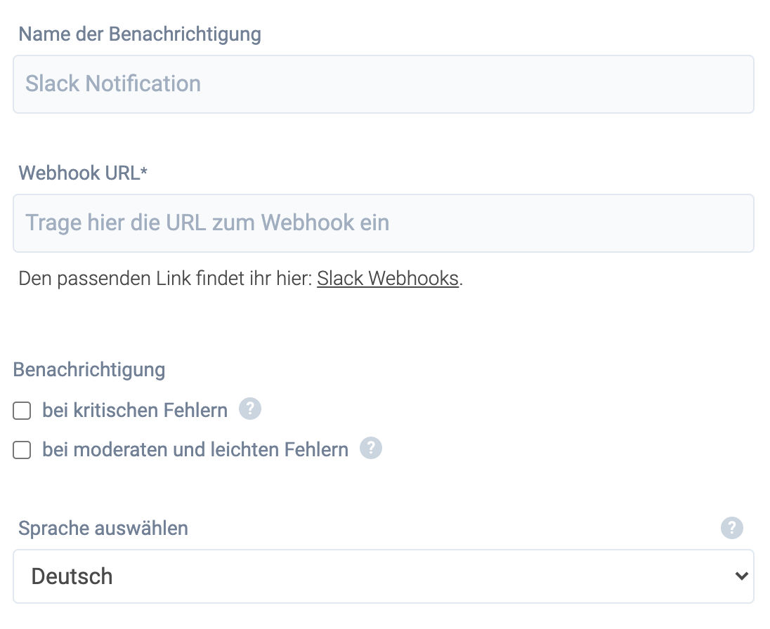 Alarmierung über Slack Preview