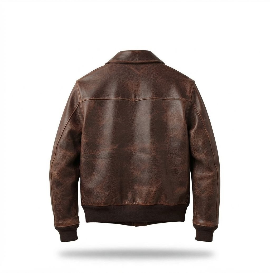 Men Vintage Brown Distressed Leather Bomber Jacket WWII Aviator Flight Flight.