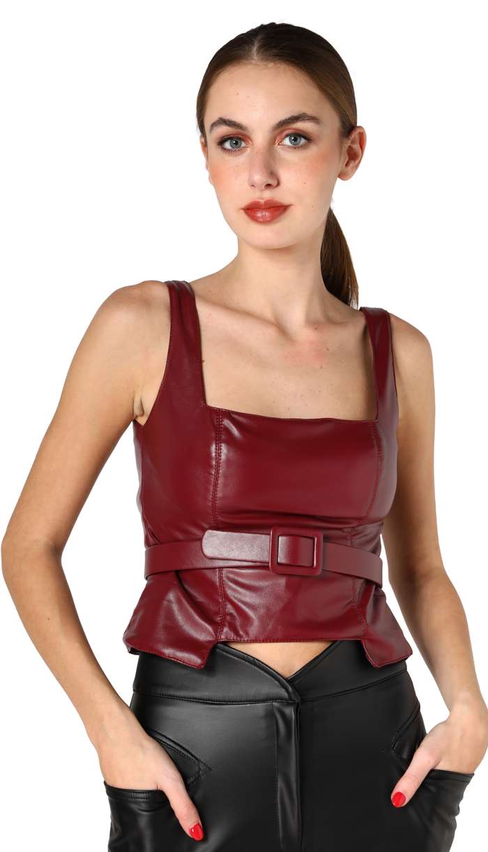burgundy bustier top