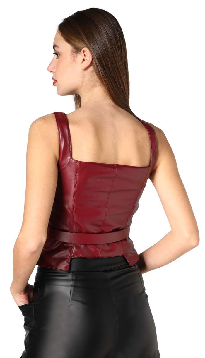 burgundy bustier top
