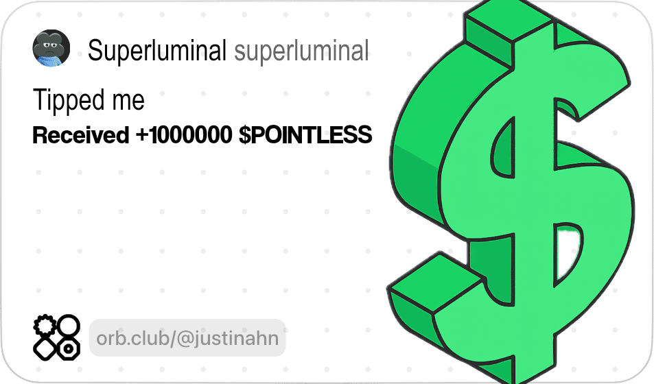 Post image: thank you, @lens/superluminal 🤘