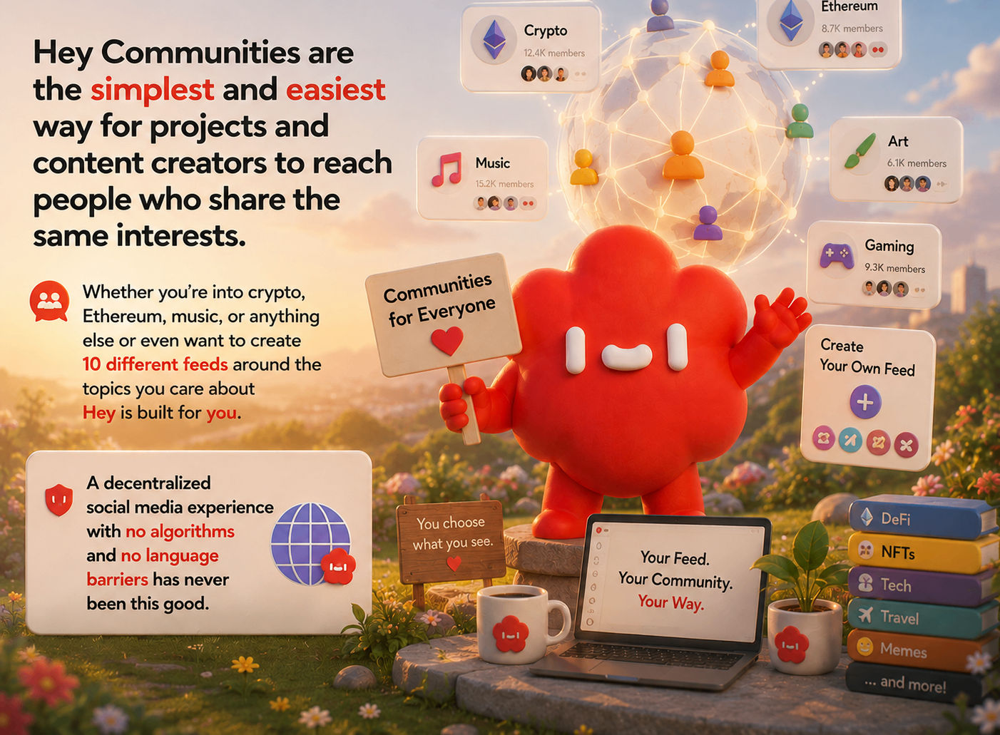 Post image: **Hey Communities are the simplest and easiest way for projects and content crea