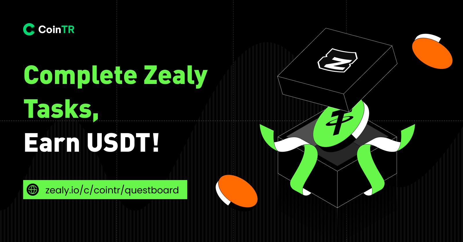 🎉 Compete #Zealy tasks, earn #USDT! 

1️⃣ The first 100 users who exceed 500 XP will receive a 10 U…