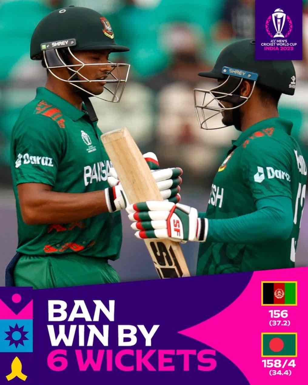 Bangladesh showed all-round dominance to take their opening #CWC23 clash against Afghanistan 👌

#BA…