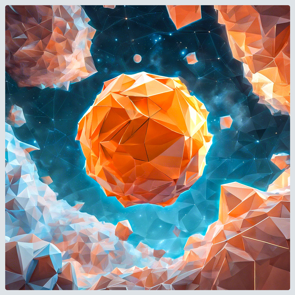 Orange Low Poly Sphere