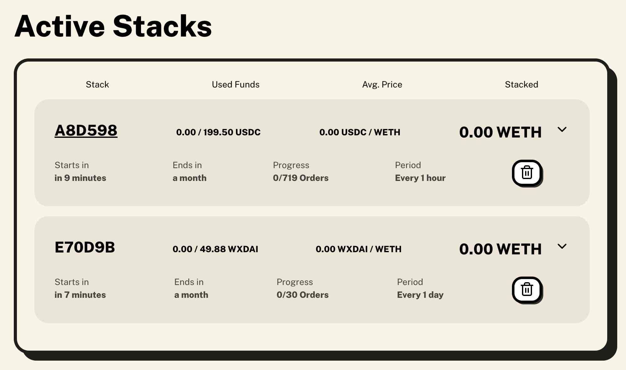 I'm doing some onchain DCAing using @stackly!