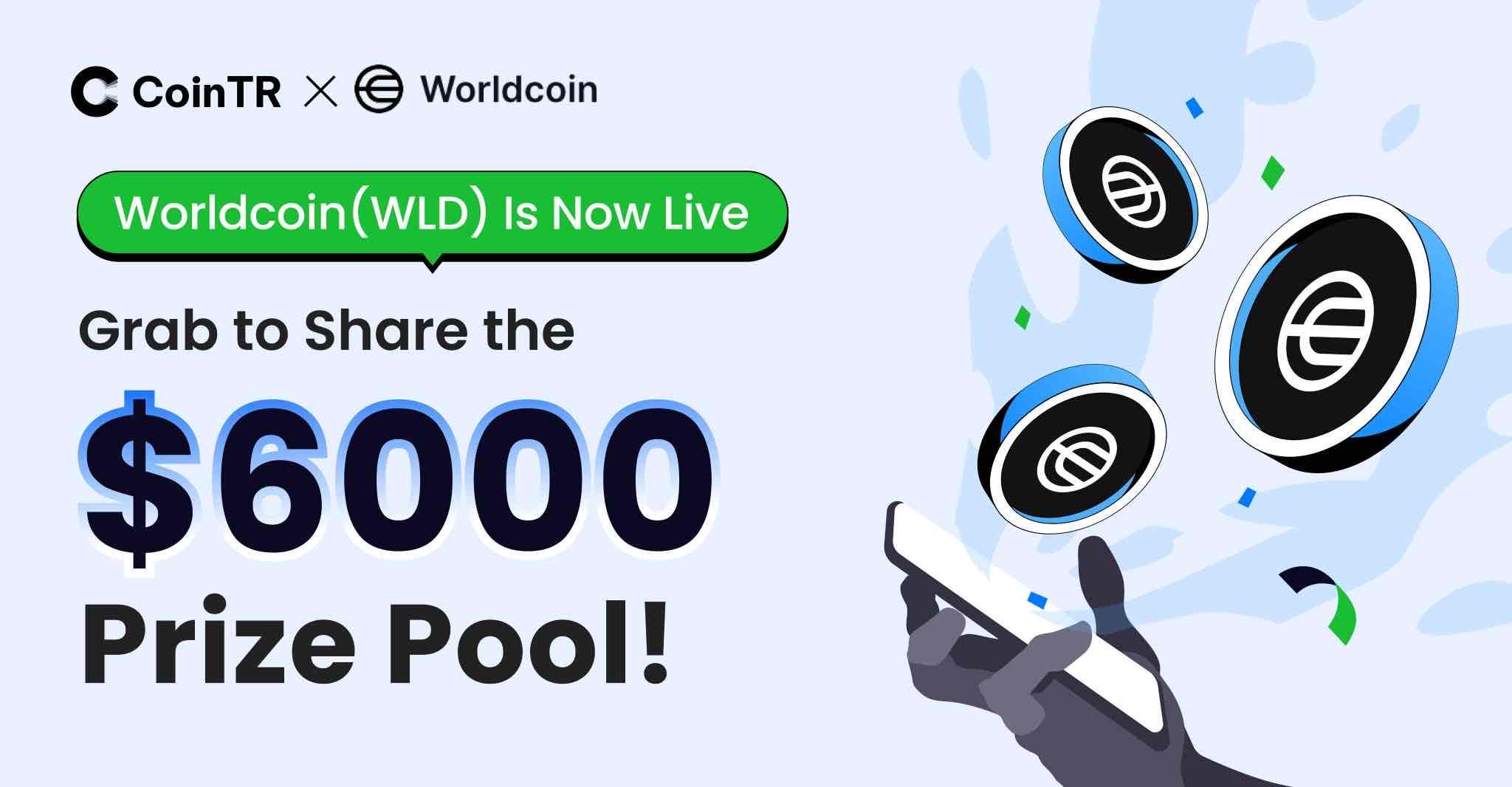 🔊 #CoinTR New Listing: #WLD is Live now! 🔥🔥🔥@worldcoin 

🎁 Share $6,000 prize pool
⏰ WLDUSDT Pe…