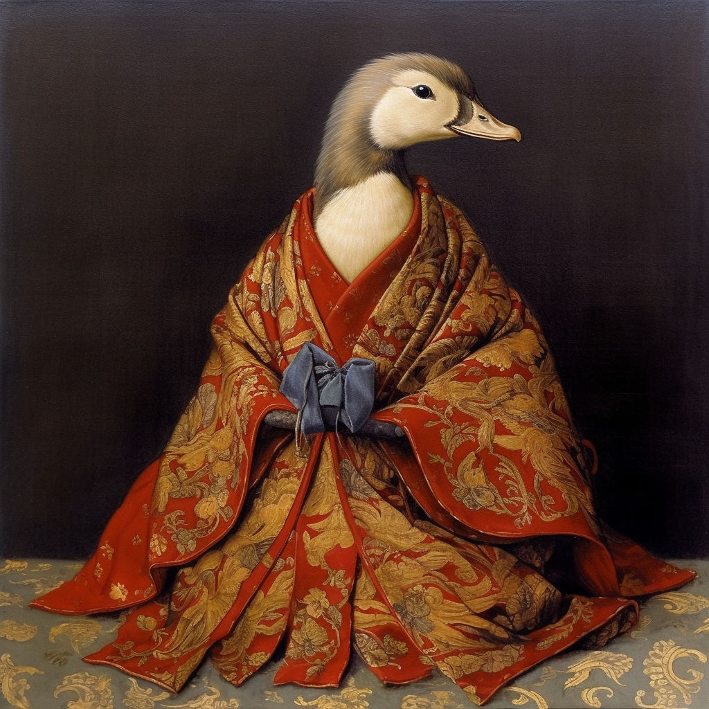 Duck in kimono