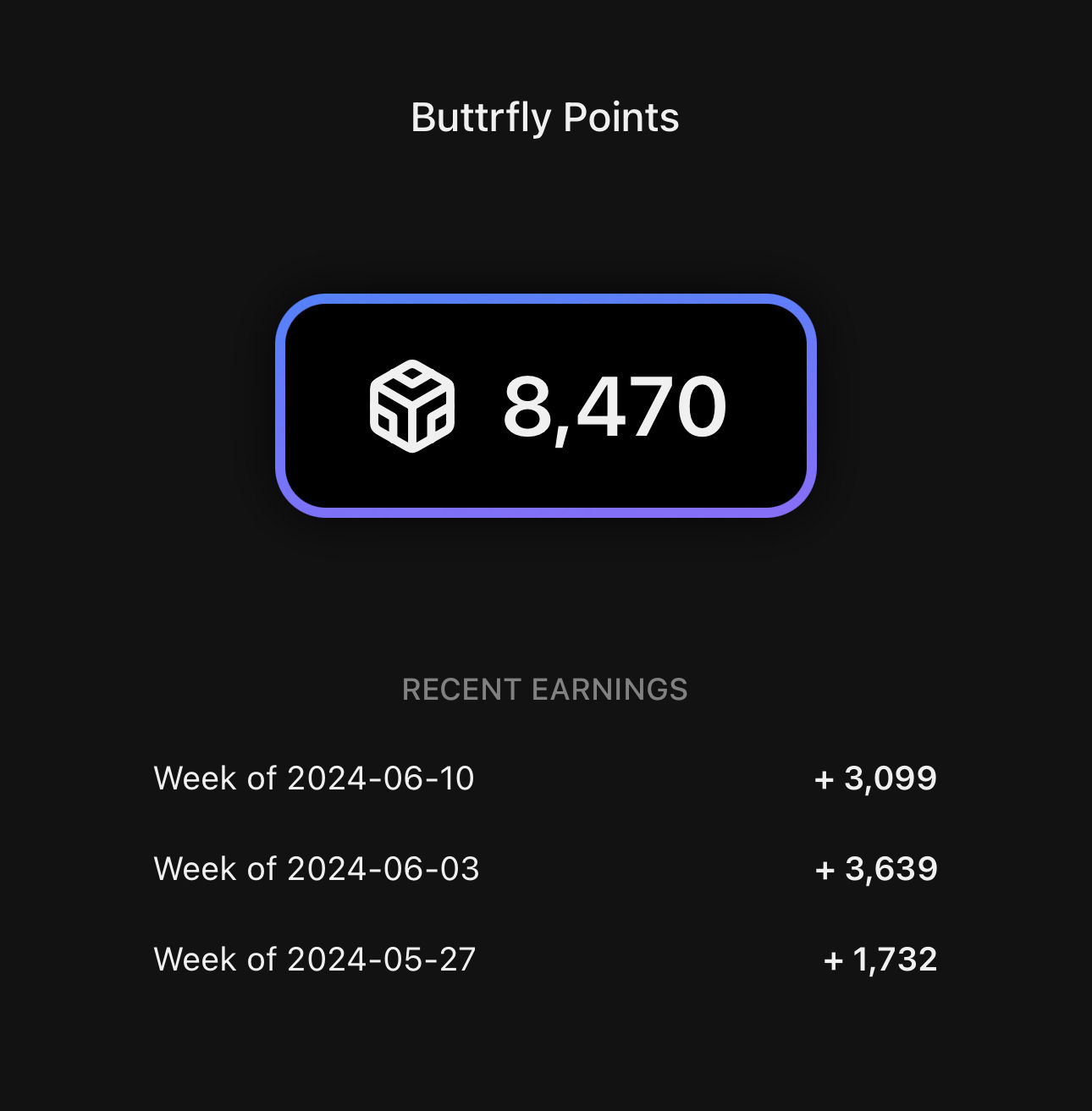 How many @lens/buttrfly points do you have?