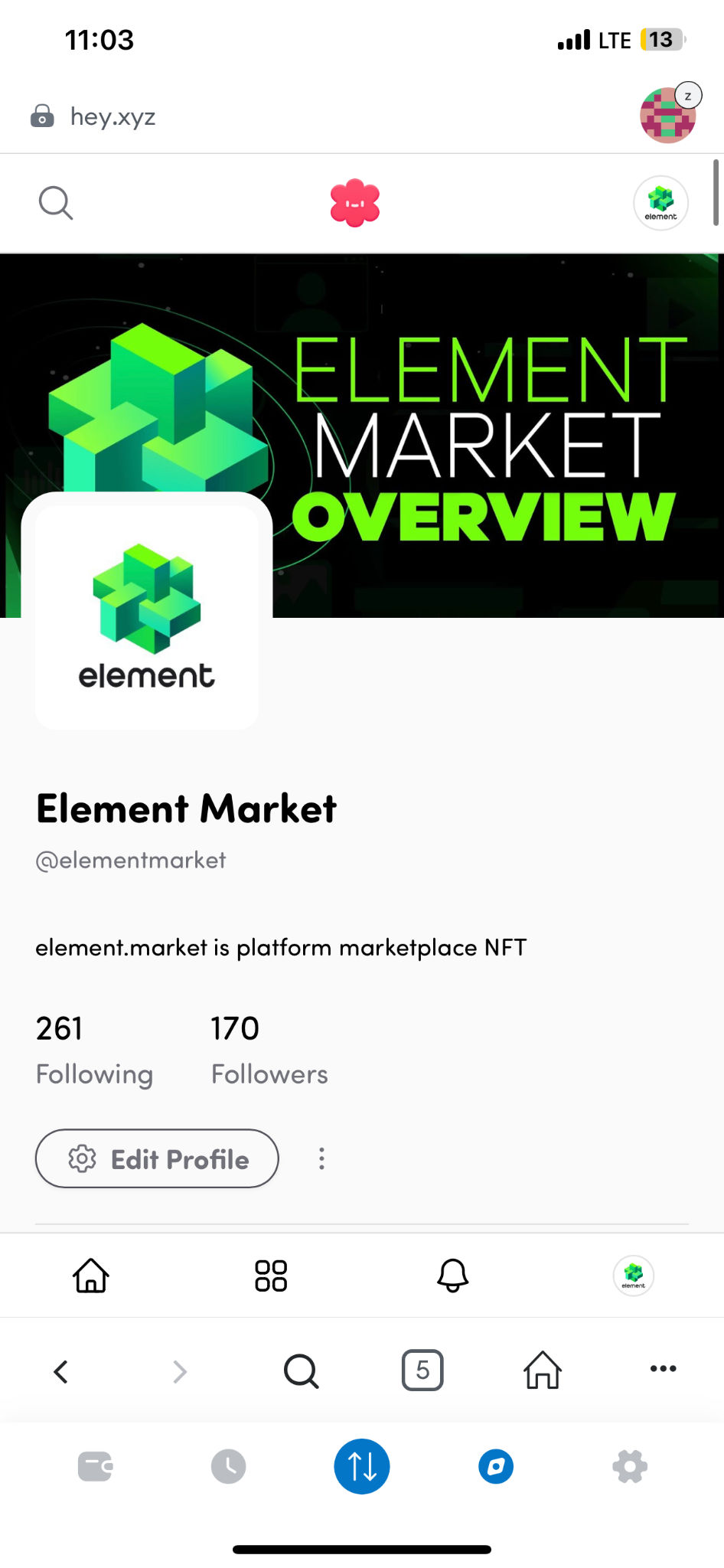 Comment by @elementmarket