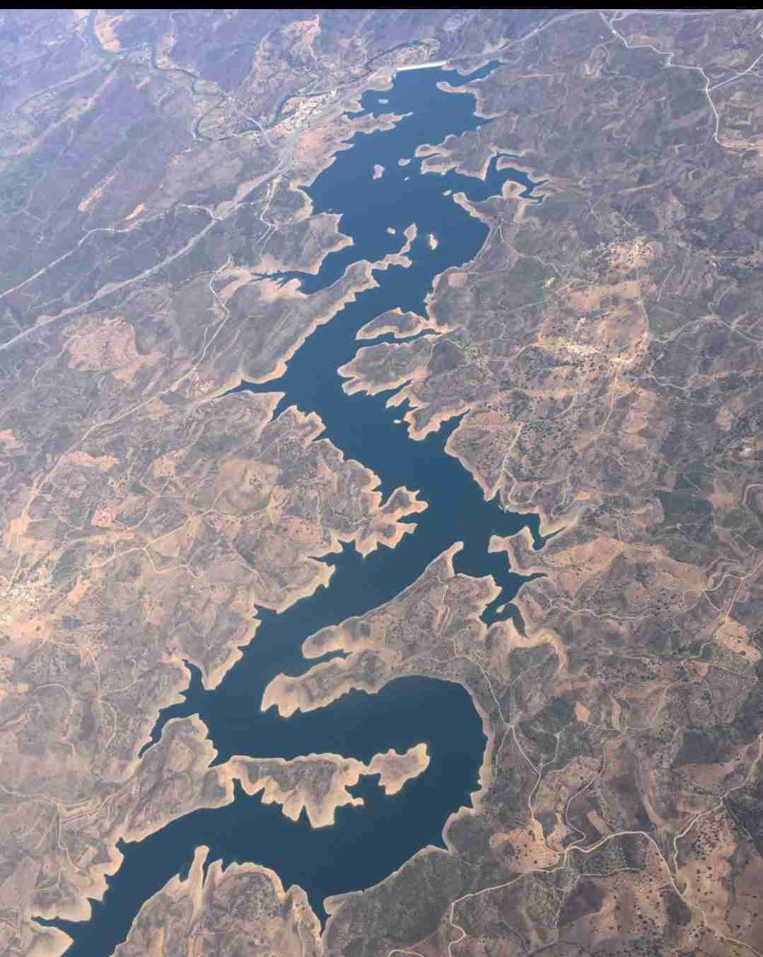 An aerial view of the Dragon river in Portugal