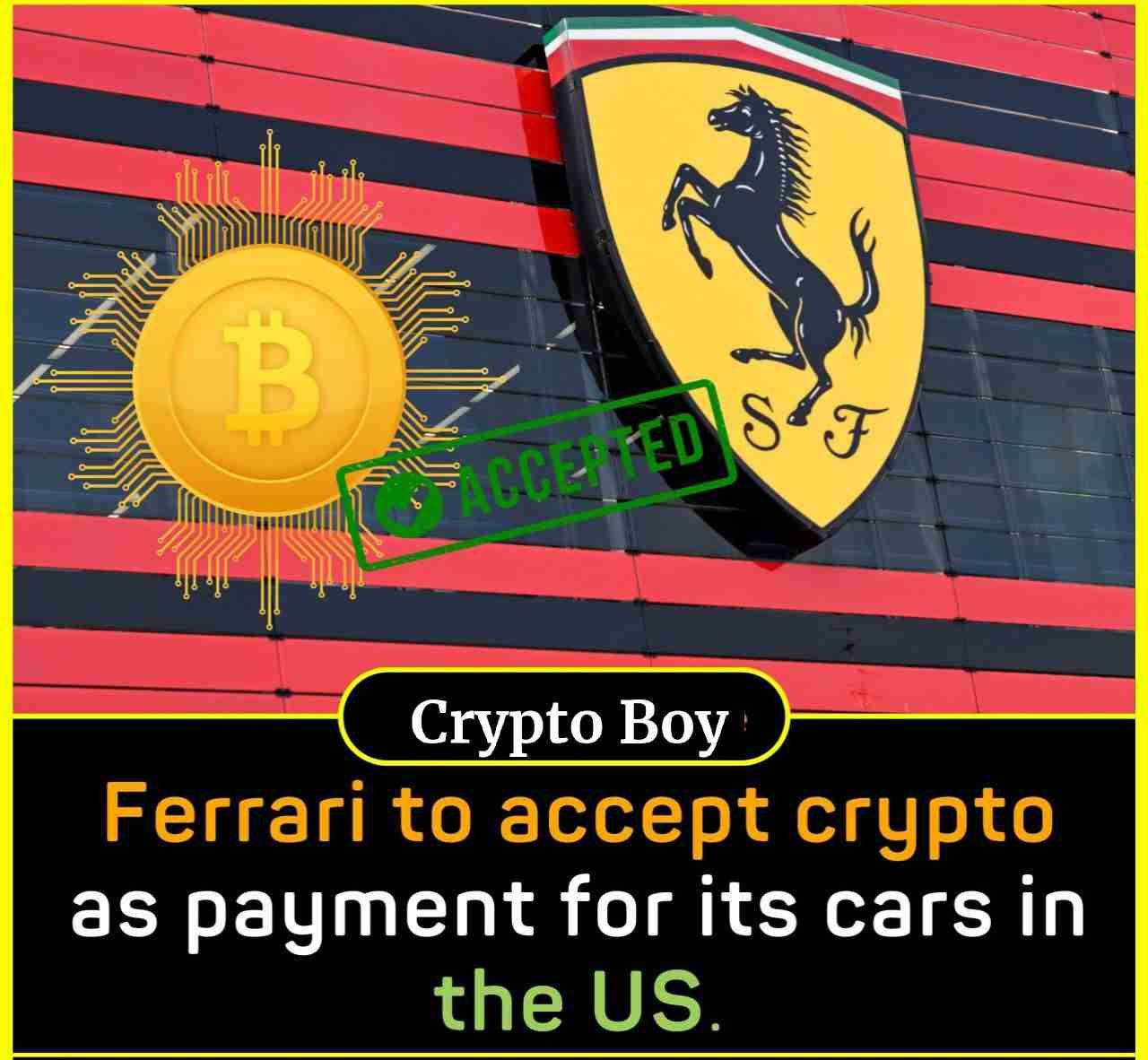 💥💥Ferrari to accept crypto as payment for its cars in the US...💥💥

❤️‍🔥 Source: https://bitly.ws/Xk8q…