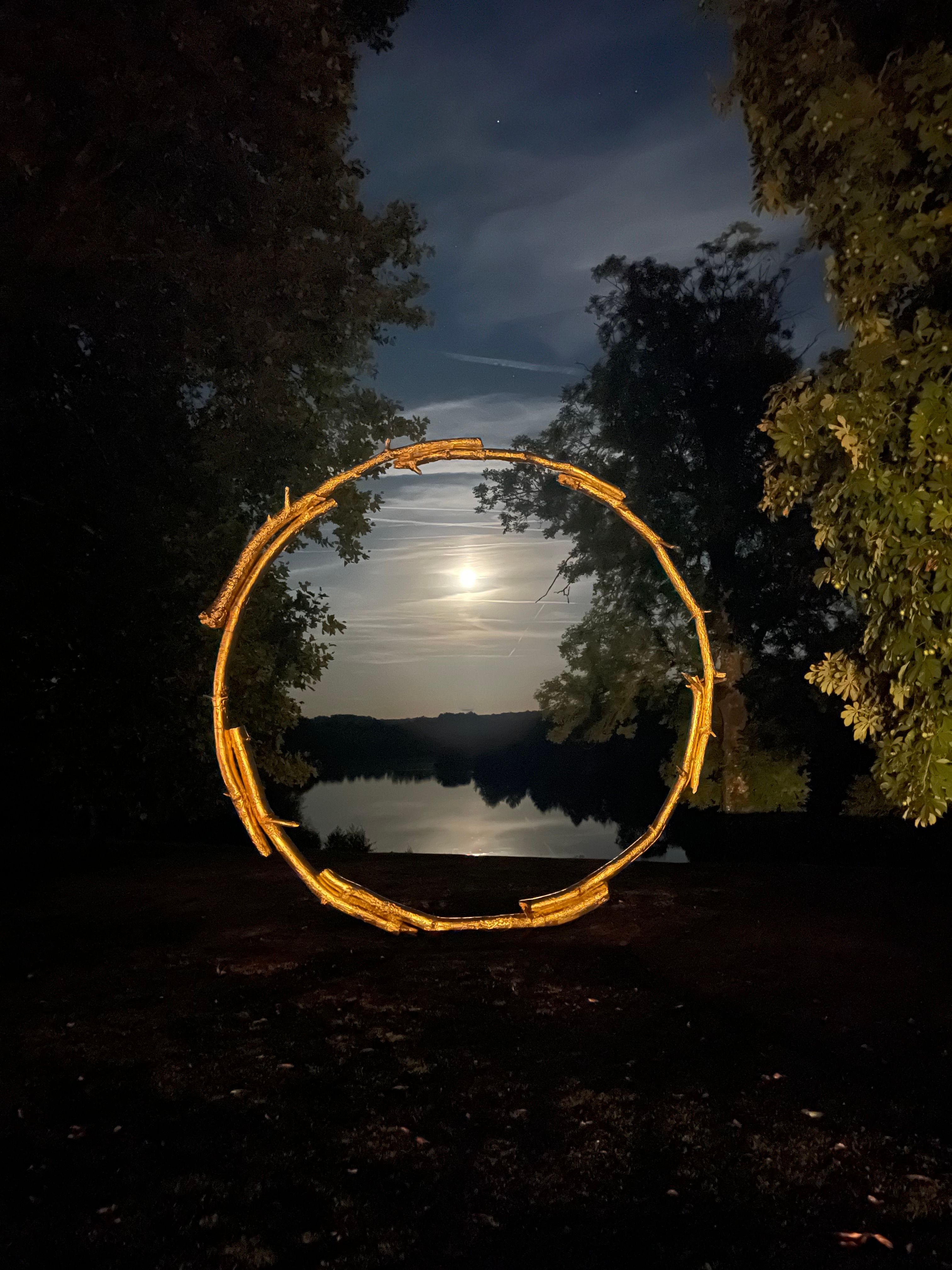 Full moon behind a circle