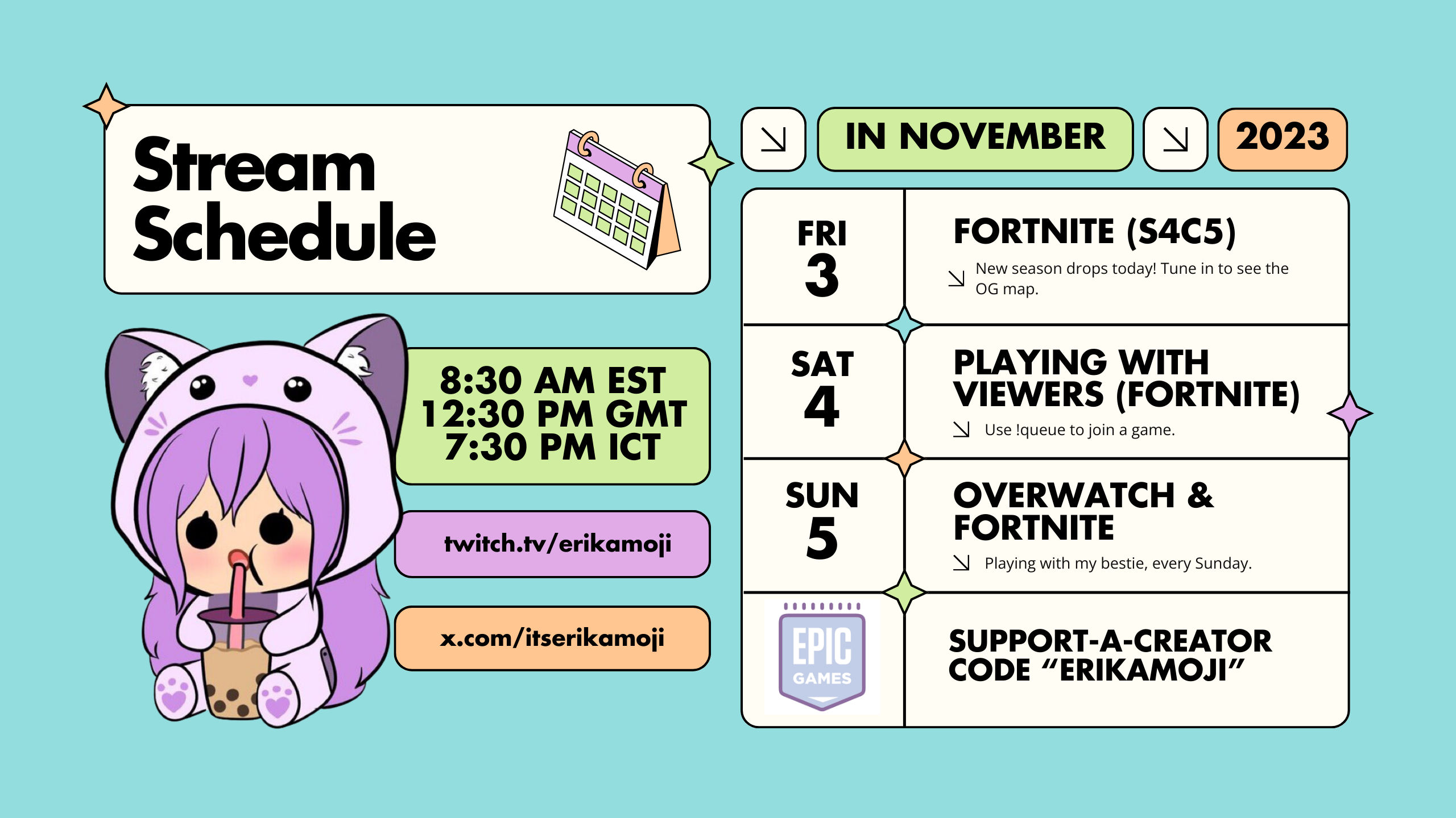 ✨ this week's stream schedule!