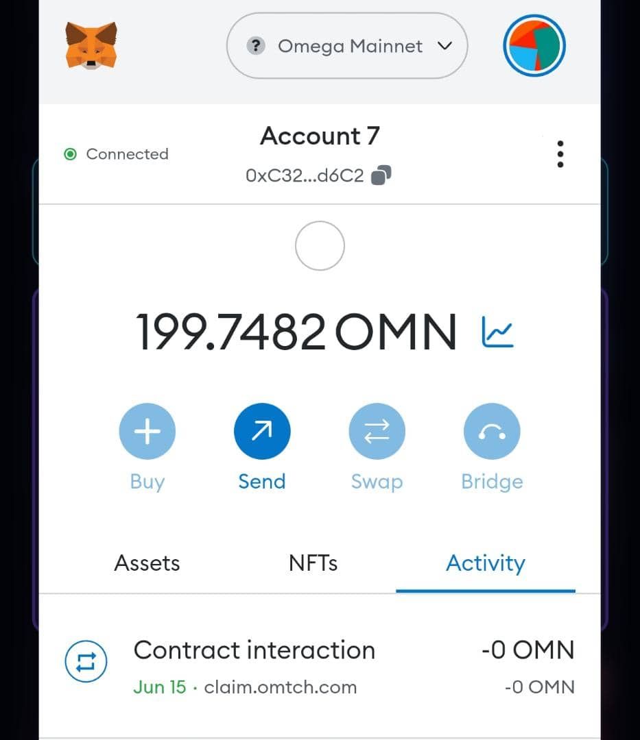 Claim your OMN token.

⚒ Steps

🔹 Import your omega wallet recovery phrase to imToken app
🔹 Click …