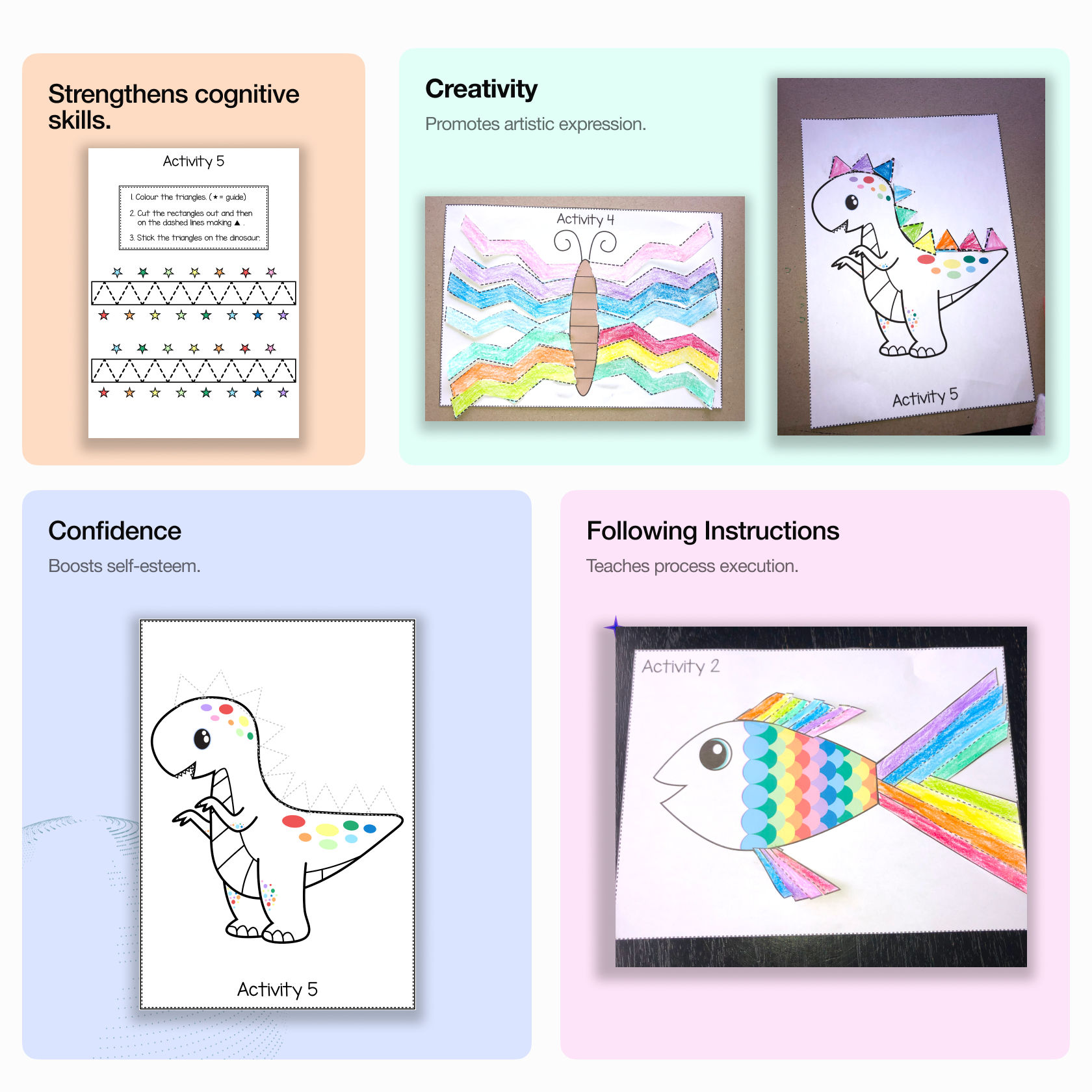 Fun Cut and Paste Practice Activity Worksheets