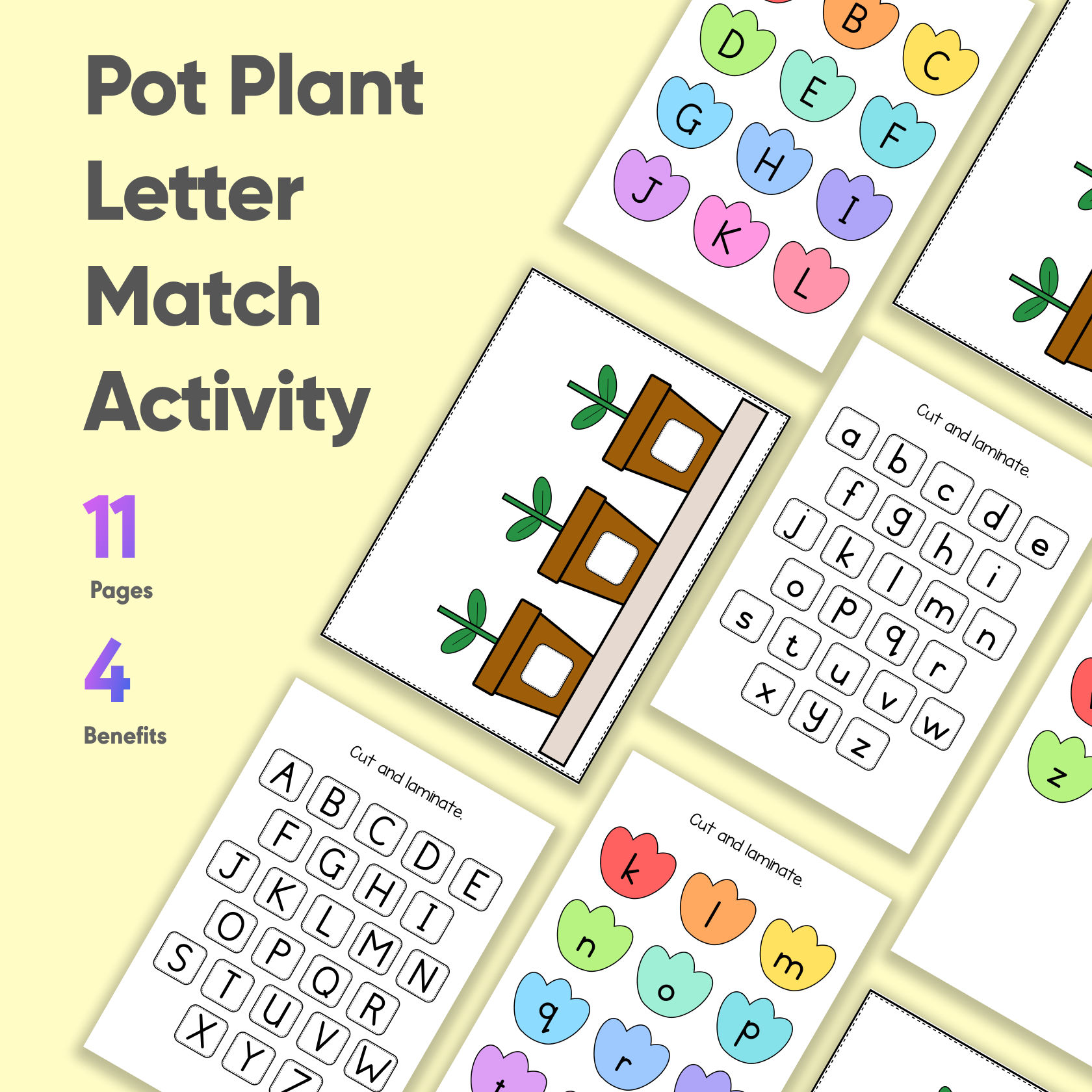 Pot Plant Letter Match Activity