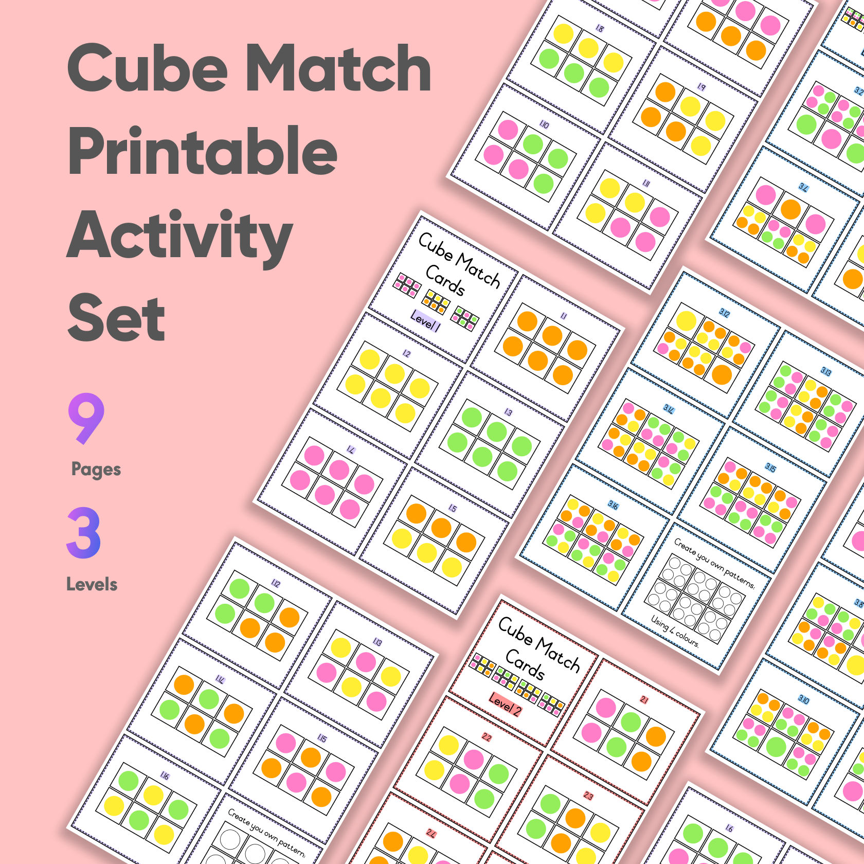 Cube Match Printable Activity Set