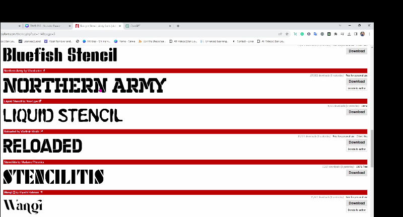 Finding Fonts on DaFont