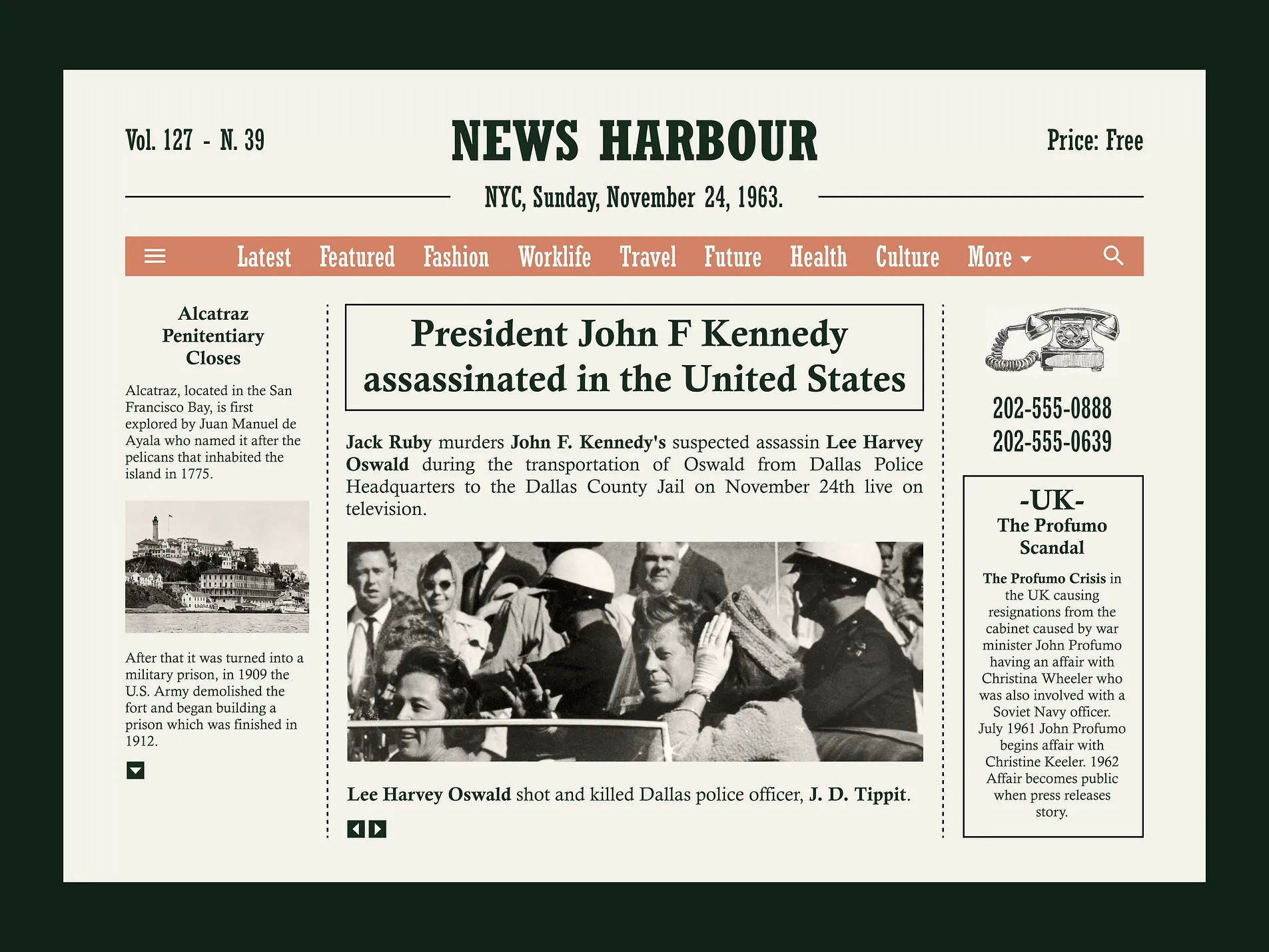 11. Interactive Vintage Magazine Web Design