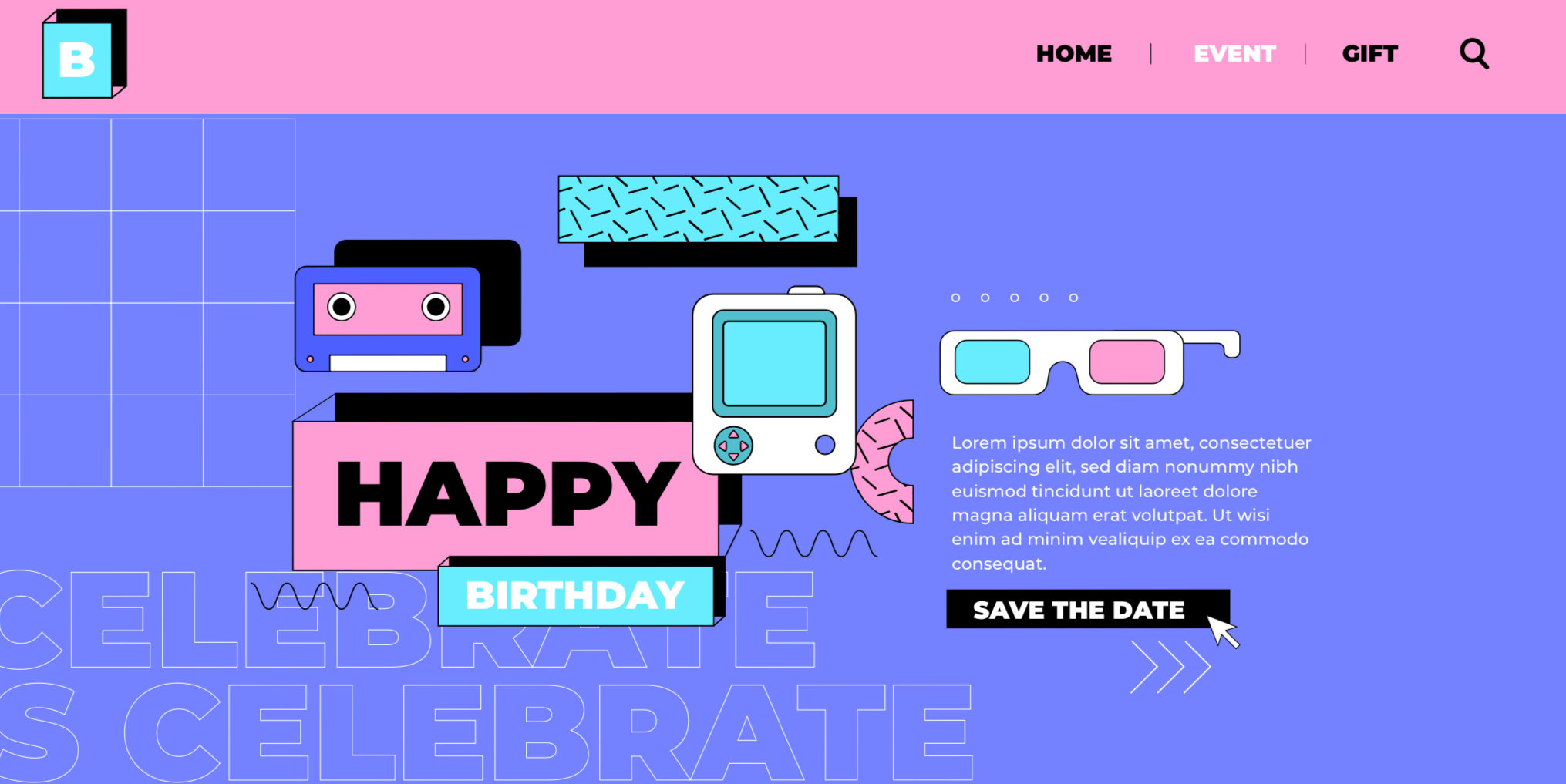 2. Fun Imagery Retro Design