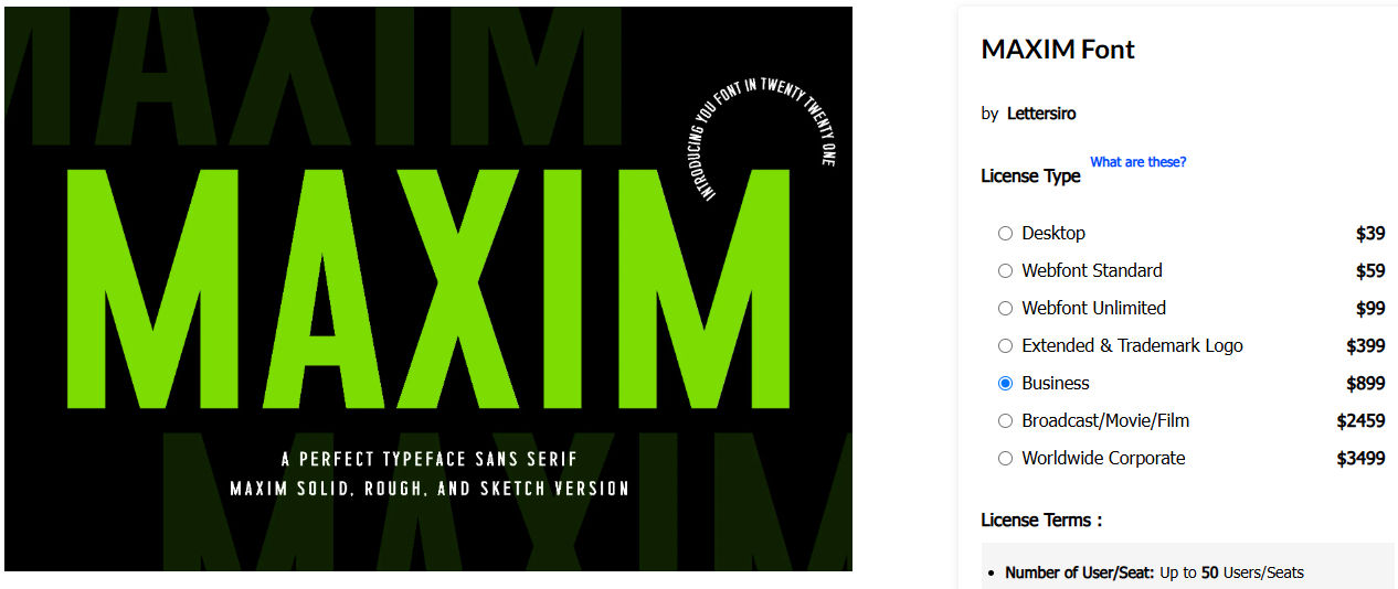 2. Maxim (Commercial Use)