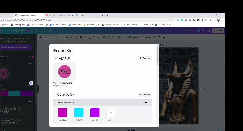 Heading to Brand Kit on Canva