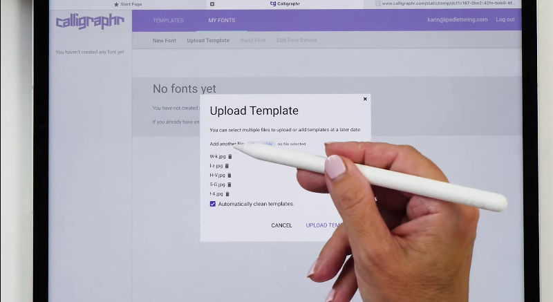 Upload Template to Calligraphr