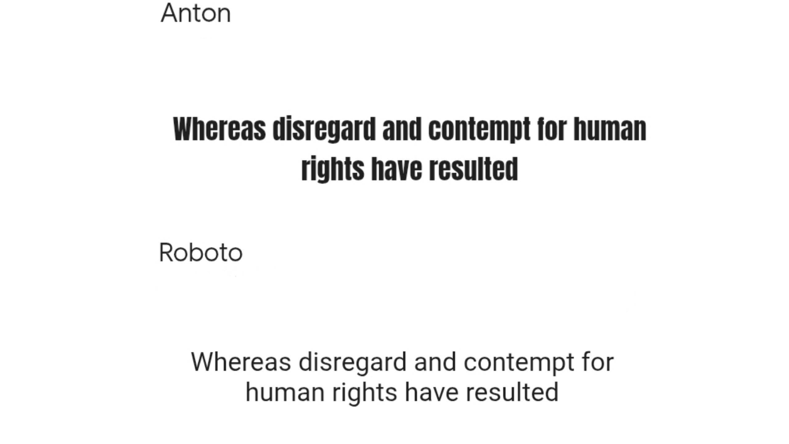 Anton + Roboto