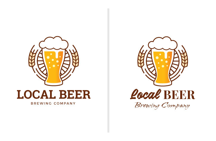 Example of using too many fonts in logo design