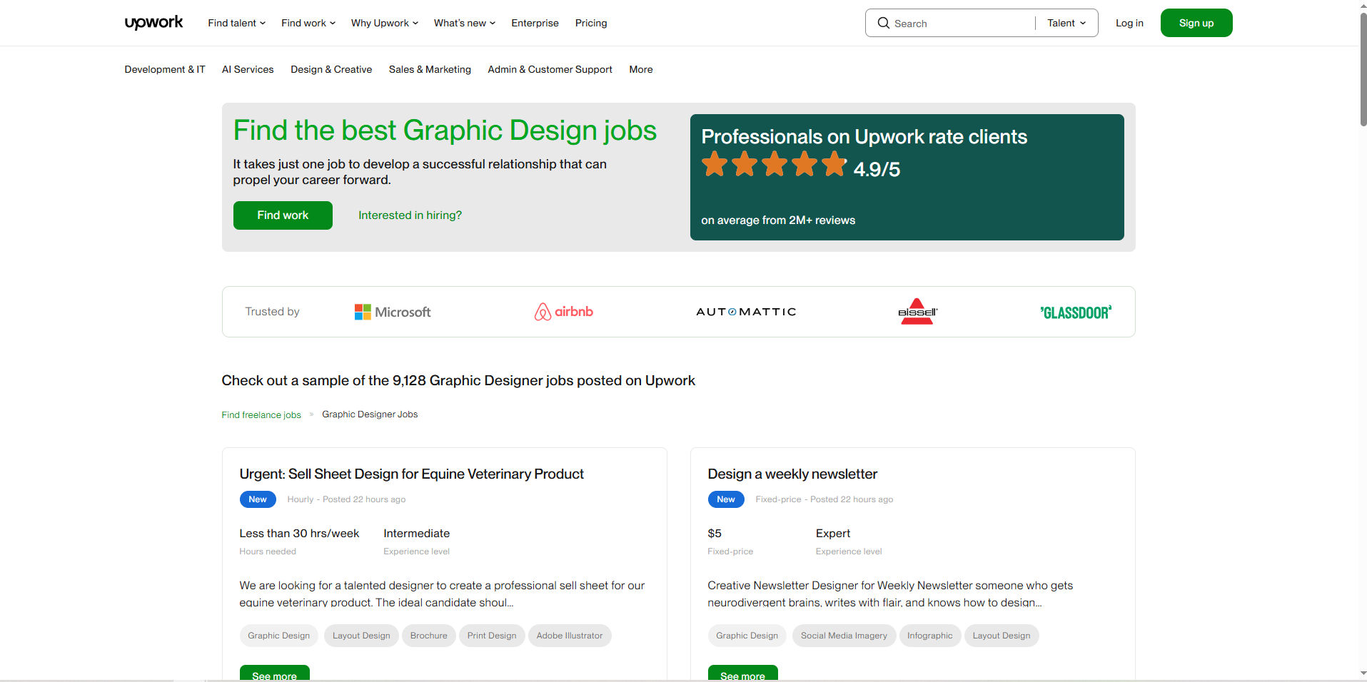 Upwork Graphic Design jobs