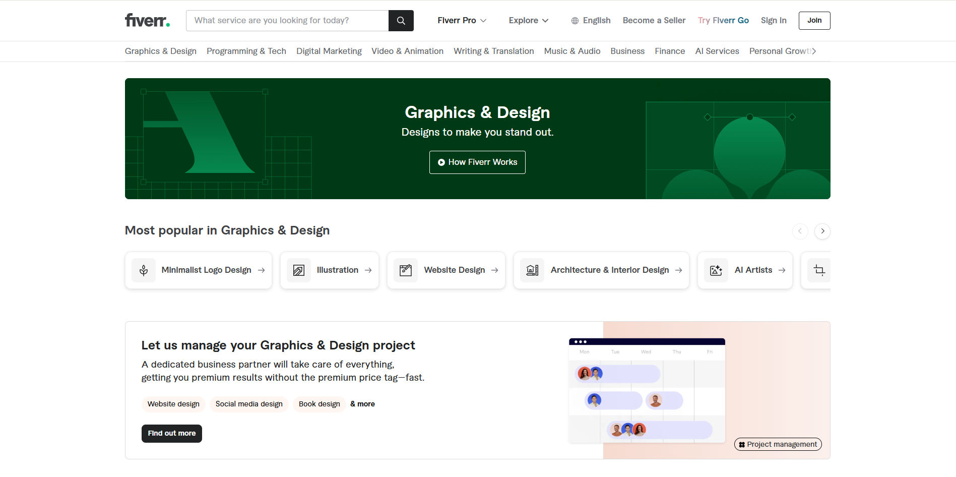 Find your project from Fiverr