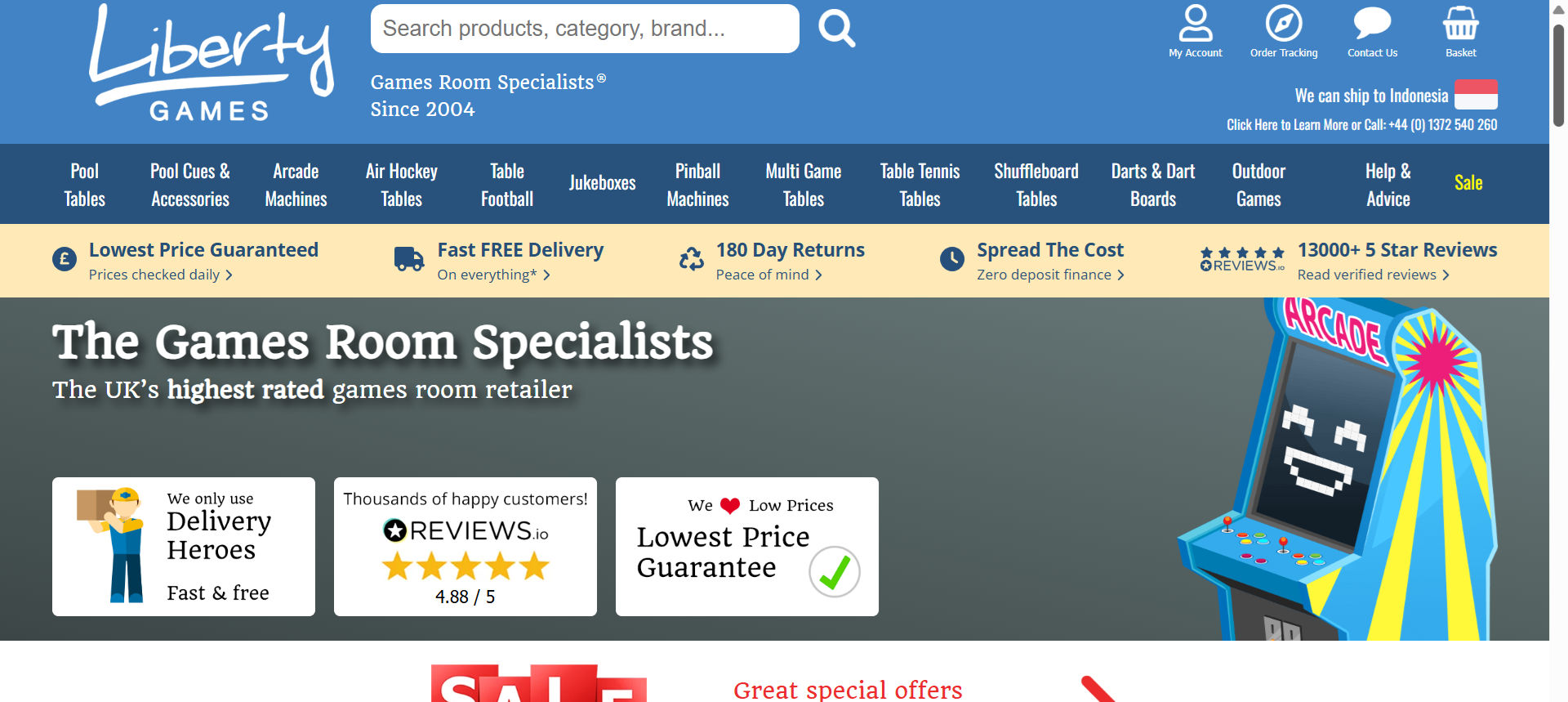 Liberty Games’s web design