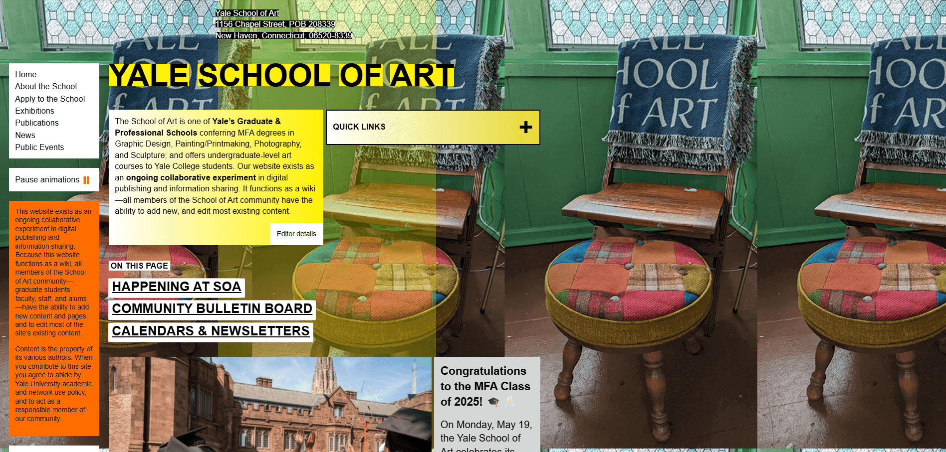 Cluttered website design example