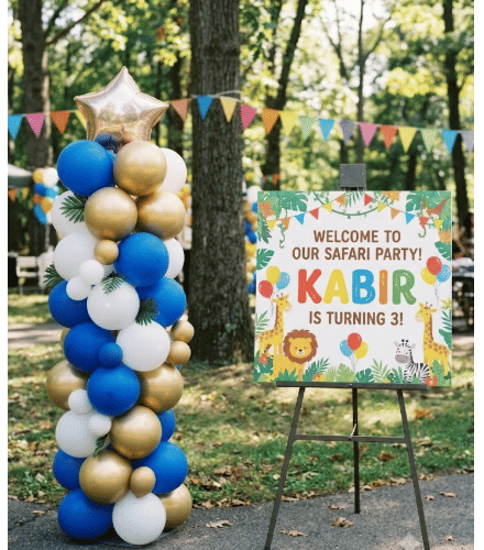 Balloon Pillar Welcome Board