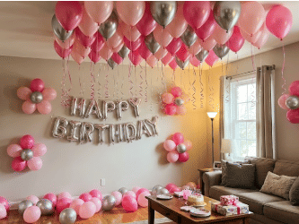Pink Birthday Balloon Surprise 
