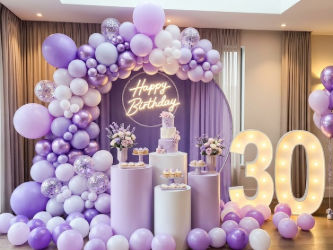Birthday Decoration Pastel Purple Ring