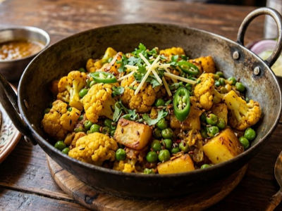 Aloo Gobi mutter dry - Mains dish from EZGatherr catering menu