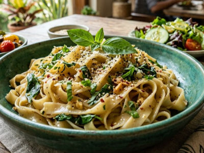 Basil Butter Garlic Noodles - Mains dish from EZGatherr catering menu
