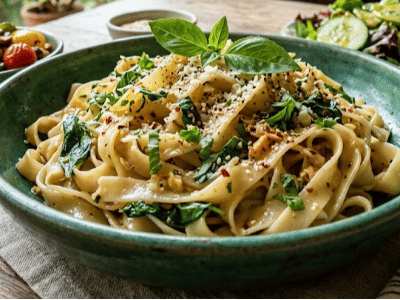 Basil Butter Noodle Noodles-Jain - Mains dish from EZGatherr catering menu