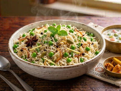 Basmati Peas Pulao - Rice & Breads dish from EZGatherr catering menu